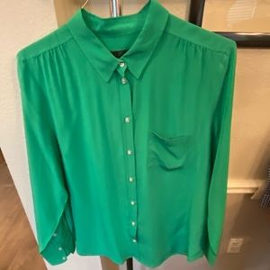 KJCrew silk green button-down size 16